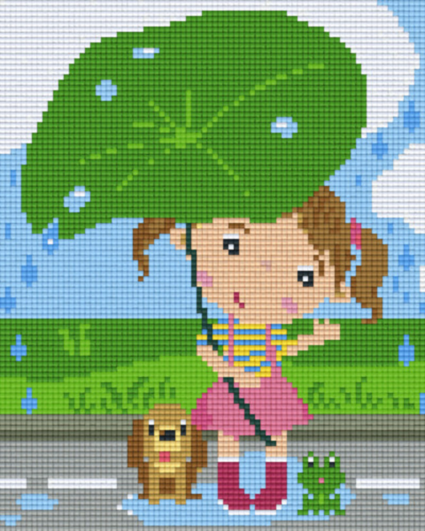 Girl With A Leaf Umbrella Four [4] Baseplatge PixelHobby Mini-mosaic Art Kit image 0
